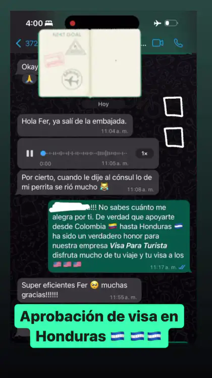 Vista previa del testimonio en video 5 de un cliente de Visa Para Turista